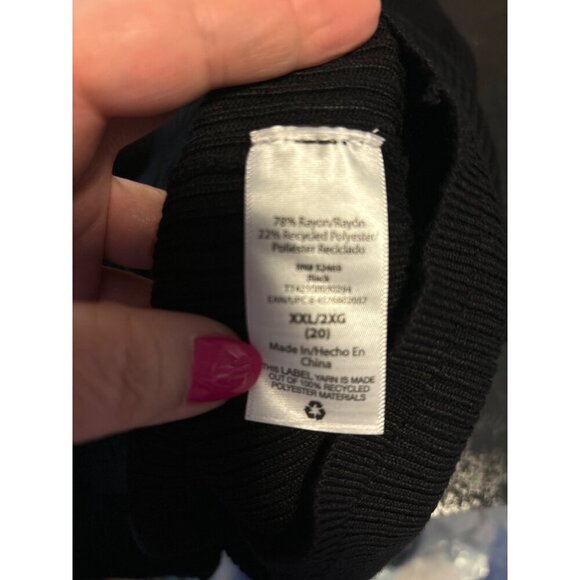 Time and Tru NWT Black Ribbed Long Sleeve Turtleneck Top SZ XXL - Picture 6 of 8